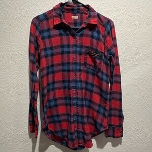 Hollister Red and Blue‎ Plaid Casual Shirt SIZE SMALL